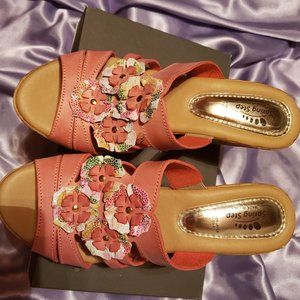 Brand New!!! Spring Step Rosita wedge sandals. Size 9.5-10. Peach. Gorgeous!!!!